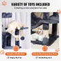 Cat Tree for Indoor Cats, 63" Cat Tower with 2 Cat Condos, Sisal Scratching Post, Hammock, Top Perch, Jumping Platforms, Large C