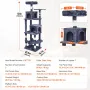 Cat Tree for Indoor Cats, 63" Cat Tower with 2 Cat Condos, Sisal Scratching Post, Hammock, Top Perch, Jumping Platforms, Large C