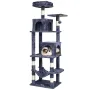 Cat Tree for Indoor Cats, 63" Cat Tower with 2 Cat Condos, Sisal Scratching Post, Hammock, Top Perch, Jumping Platforms, Large C