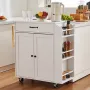 Kitchen Island Cart Rolling Storage Cabinet på hjulet med