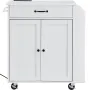 Kitchen Island Cart, 32" Mobile Carts with Storage Cabinet, Rolling Table with Power Outlet, Spice Rack, Towel Bar, Adjustable S