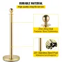 Rustfrit stål Stanchion Postkø 6stk Pol m/ 4 Røde fløjl reb
