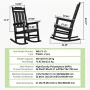 2 Pcs Porch Rocker, HIPS Outdoor Rocking Chair, High Back Patio Rocking Chair with Smooth Armrests, Supports up to 400 lbs, for 