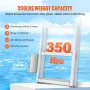 Removable Dock Ladder 5 Steps, 350 lbs Load Capacity, Pontoon Boat Ladder with 4'' Wide Step & Nonslip Design for Ship/Lake/Pool