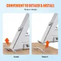 Removable Dock Ladder 5 Steps, 350 lbs Load Capacity, Pontoon Boat Ladder with 4'' Wide Step & Nonslip Design for Ship/Lake/Pool