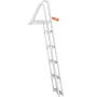 Removable Dock Ladder 5 Steps, 350 lbs Load Capacity, Pontoon Boat Ladder with 4'' Wide Step & Nonslip Design for Ship/Lake/Pool