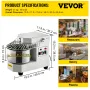 Commercial Dough Food Mixer Spiral Dough Mixer w/ 8 L Stainless Steel Bowl