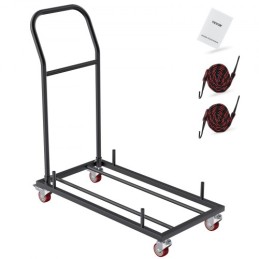 Foldestol Dolly, Iron Commercial Cart med 12 stole kapacitet, foldestole rack vogn med 4 hjul, opbevaring