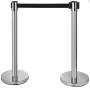 Crowd Control Stanchion, 6-Pack Crowd Control Barrier, Carbon Steel Baking Painted Stanchion Queue Post with 3CS Retractable Bel