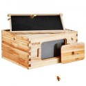 Bee Hive Deep Box Starter Kit, 100% bivoks coated naturlig cedertræ, Langstroth Beehive Kit med 10 rammer og fundamenter,