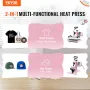 Heat Press Machine 12x10 i 2 ud af 1 med hatpress til t-shirts