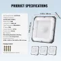 4 Pack LED Canopy Lights, 80W, 8800LM 5000K Daylight Commercial Industrial Outdoor Canopy Lights, 256mm x 256mm Surface Mount Ce