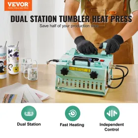 Tumbler Heat Press Machine 2 Station Heaters 11-30oz krus Press
