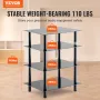 4-lags AV-mediestativ styrket hærdet glas lyd/videostand hylde