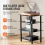 4-Tier AV Media Stand, Audio/Video Stand with Strengthened Tempered Glass Shevles for DVD/Cable Boxes/Games Consoles, Media Stor