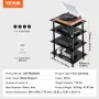 4-Tier AV Media Stand, Audio/Video Stand with Strengthened Tempered Glass Shevles for DVD/Cable Boxes/Games Consoles, Media Stor