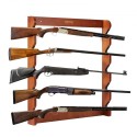 Gun Rack 5-Slot Wood Gun Rack Wall Mount Gun Display Rack holds 5 Rifles