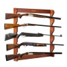 Gun Rack 5-Slot Wood Gun Rack Wall Mount Gun Display Rack holds 5 Rifles