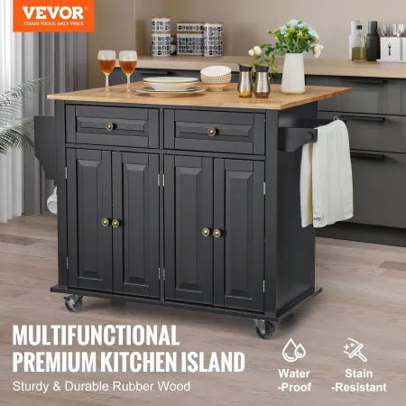 Kitchen Island Cart Rolling Storage Cabinet på hjul med skuffe