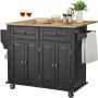 Kitchen Island Cart Rolling Storage Cabinet på hjul med skuffe