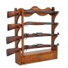 Pistolstativ 4-slot træ pistol rack vægmontering pistol display rack holder 4 rifler