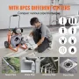 Drain Cleaner Machine 30.5m x 9.5mm Auto Feed with Wheels & 8 Cutters