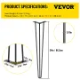 Hairpin Table Legs 86.4 cm Black Set of 4 Desk Legs Each 99.8 kg Capacity Hairpin Desk Legs 3 Rods for Bench Desk Dining End Tab