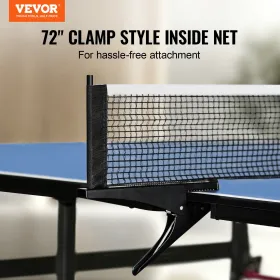 Ping Pong Table Foldable Table Tennis Game Table Indoor with Clamp Net