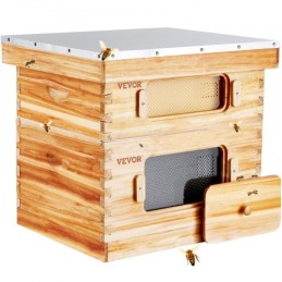 Bee Hive 20 Frame Bee Hives Starter Kit, Beeswax Coated Cedar Wood, 1 Deep + 1 Medium Bee Boxes Langstroth Beehive Kit,