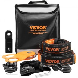 Off-road Recovery Kit, 3 "X 30 ', Heavy Duty Winch Recovery Kit med 30000 lbs trækstropper, 44092 lbs D-Ring Shackles, Shackle
