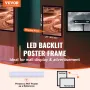 LED Poster Frame in Black, 27" x 40" Picture Frame, Sidewalk Sign for Advertising Displays, Aluminum Picture Frame with LED Back