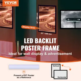 Billederramme Poster ramme LED LYS BOX 610X914MM FILM PLASSER