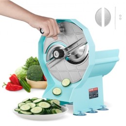 Manual Vegetable Fruit Slicer, 0-0.5"/0-12mm Thickness Adjustable Commercial Slicer Machine, Double Feed Ports, Stainless Steel