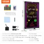 LED Message Writing Board, 24 x 16 Inch Illuminated Erasable Chalkboard, Neon Effect Menu Sign, Drawing Board with 8 Fluorescent