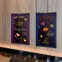 LED Message Writing Board, 24 x 16 Inch Illuminated Erasable Chalkboard, Neon Effect Menu Sign, Drawing Board with 8 Fluorescent