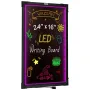 LED Message Writing Board, 24 x 16 Inch Illuminated Erasable Chalkboard, Neon Effect Menu Sign, Drawing Board with 8 Fluorescent