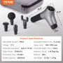 Massage Gun Deep Tissue, Percussion Muscle Massage Gun for Athletes - with 6 Speed Levels & 4 Massage Heads, 12V 2500mAh Batteri