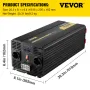 Power Inverter Modified Sine Wave Inverter 6000W DC 12V til AC
