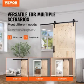 Staldør og hardware -kit 36 ​​"X 84" Wood Sliding Barn Door Kit