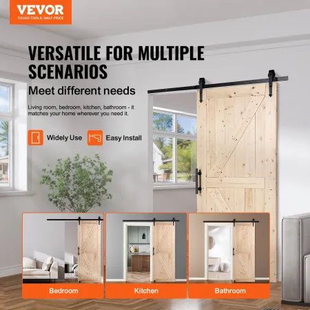 Staldør og hardware -kit 36 ​​"X 84" Wood Sliding Barn Door Kit