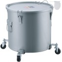 Fryer Grease Bucket, 16 gal olie bortskaffelse Caddy med hjulbase, kulstofstålrustbolde belægning, olietransportbeholder med