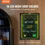 LED Message Writing Board 16 "X12" Oplyst sletbart tavlet tavle