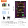 LED Message Writing Board 16 "X12" Oplyst sletbart tavlet tavle