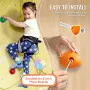 32 Rock Climbing Holds, Multi-Size and Colored Climbing Rocks for Kids and Adults, Rock Wall Holds with Colored Climbing Rope an