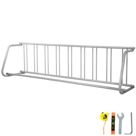 Floor Bike Rack, 9 Holders All-Steel Grid Bike Rack, 111" Length Single-Side Storage Stand, Sturdy Base and Used for Outside