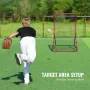 Baseball And Softball Rebounder Net, 4 x 5.5 ft PitchBack Baseball Pitching Nest, Pitch Return Trainer Rebound Net with Pitching
