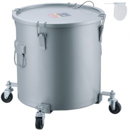 Fryer Grease Bucket, 8 Gal Oil Disposal Caddy with Caster Base, Carbon Steel with Rust-Proof Coating, Oil Transport Container
