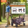 Wagon Stroller for 2 Kids, Push Pull Quad Collapsible Stroller with Adjustable Handle, Encircling Harness Removable Canopy,4 Whe