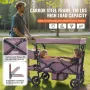 Wagon Stroller for 2 Kids, Push Pull Quad Collapsible Stroller with Adjustable Handle, Encircling Harness Removable Canopy,4 Whe