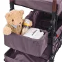 Wagon Stroller for 2 Kids, Push Pull Quad Collapsible Stroller with Adjustable Handle, Encircling Harness Removable Canopy,4 Whe